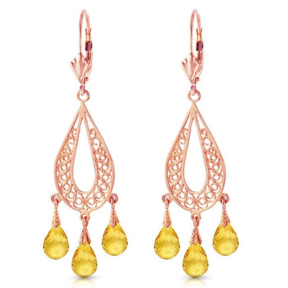 Galaxy Gold Products Jewelry - CHANDELIERS EARRING WITH NATURAL CITRINES